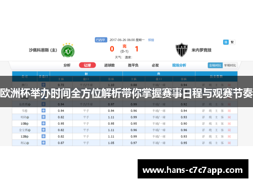 欧洲杯举办时间全方位解析带你掌握赛事日程与观赛节奏